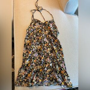 Target Floral Casual Dress - Black and Yellow